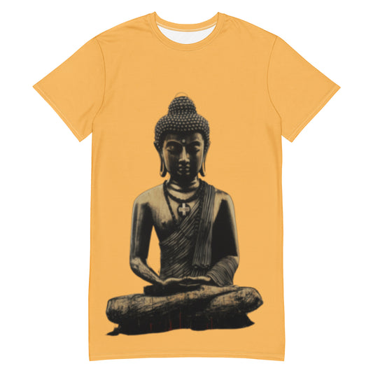 "Duality Buddha Bless" T-shirt dress