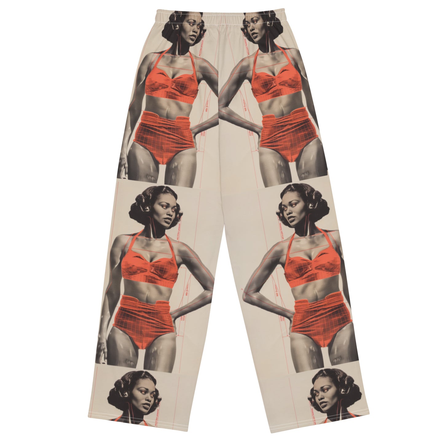 "Classic Pin-up" unisex wide-leg pants