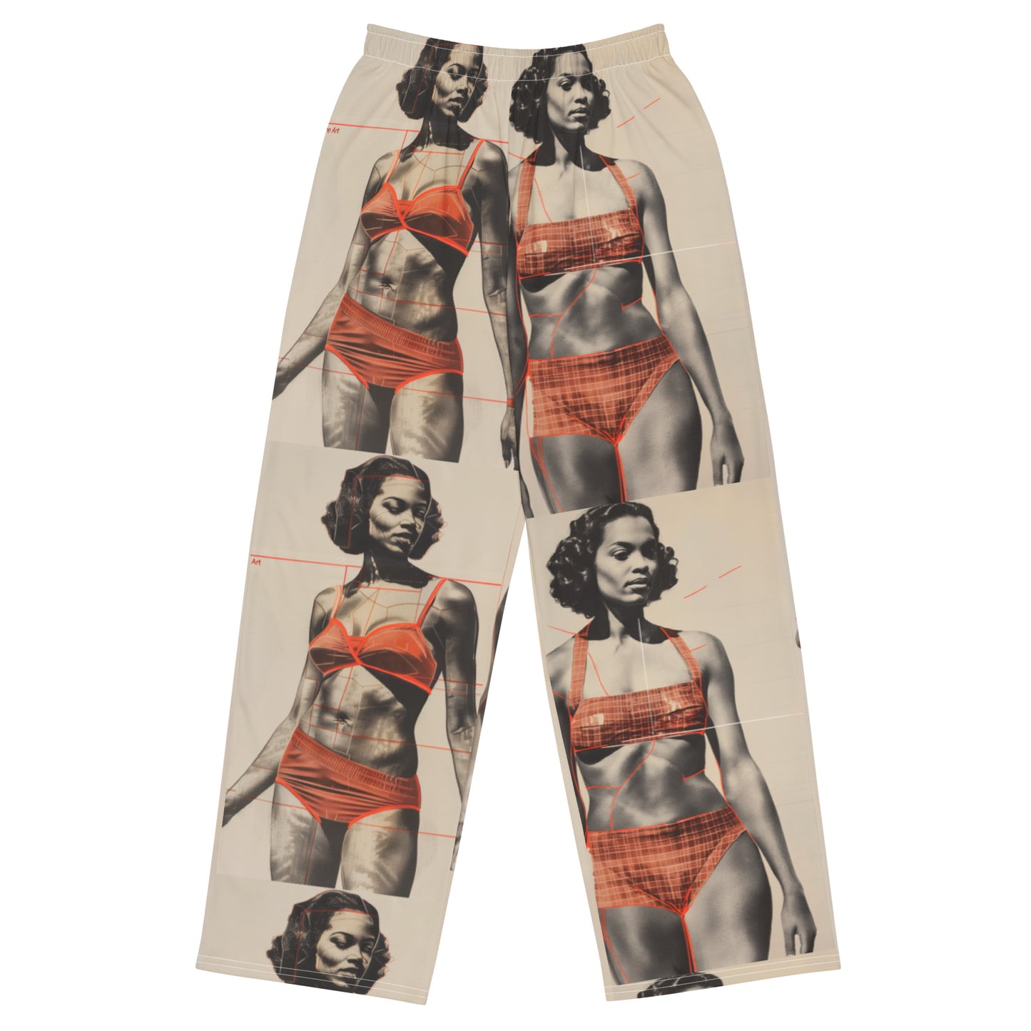 "Classic Pin-up" unisex wide-leg pants