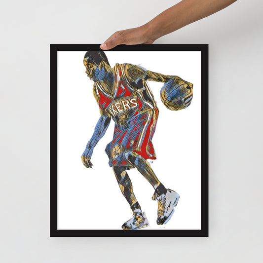 "Allen Iverson Rookie 96" Framed poster