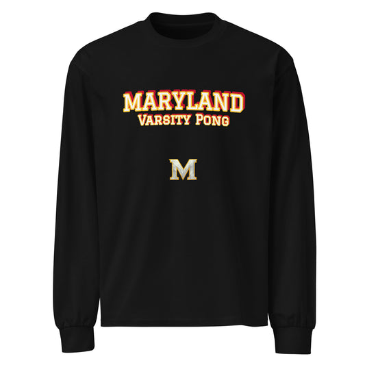 University of Maryland Varsity Pong Team Premium heavyweight long sleeve shirt