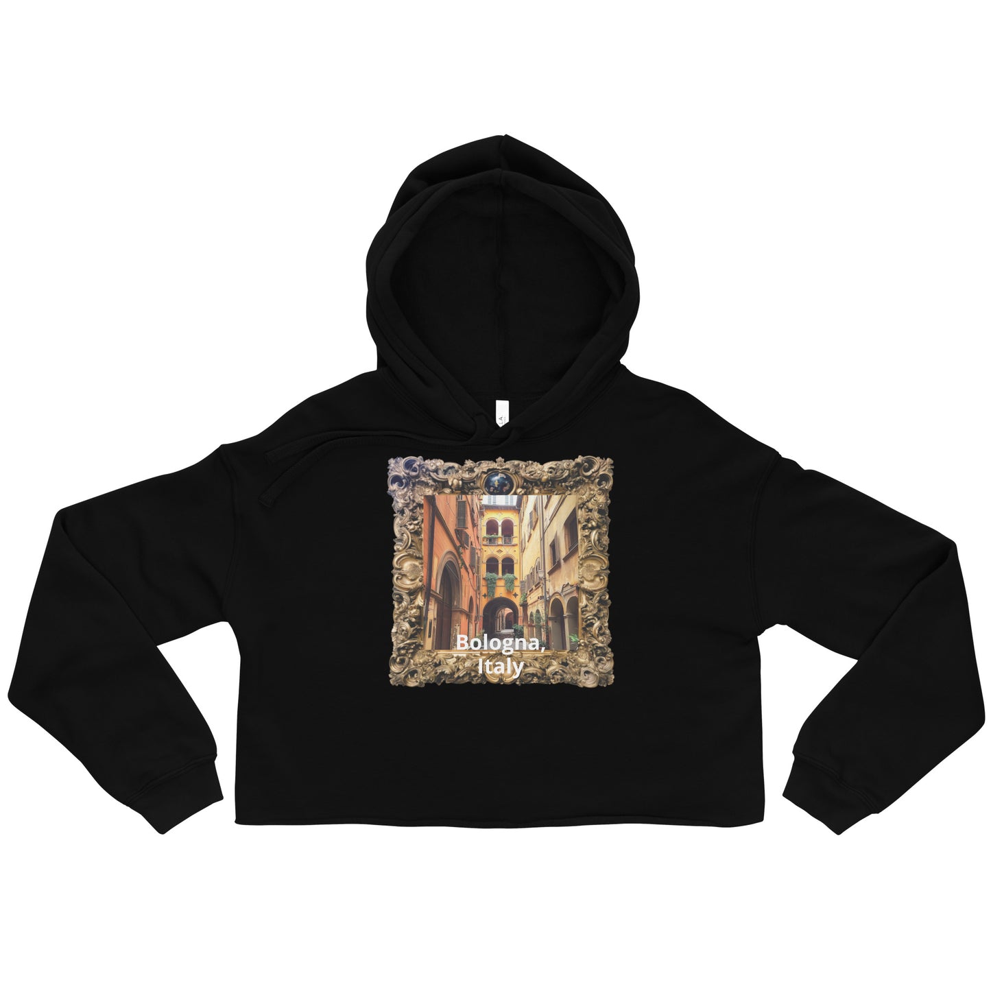 "Porticoes of Bologna, Italy" Crop Hoodie