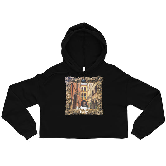 "Porticoes of Bologna, Italy" Crop Hoodie