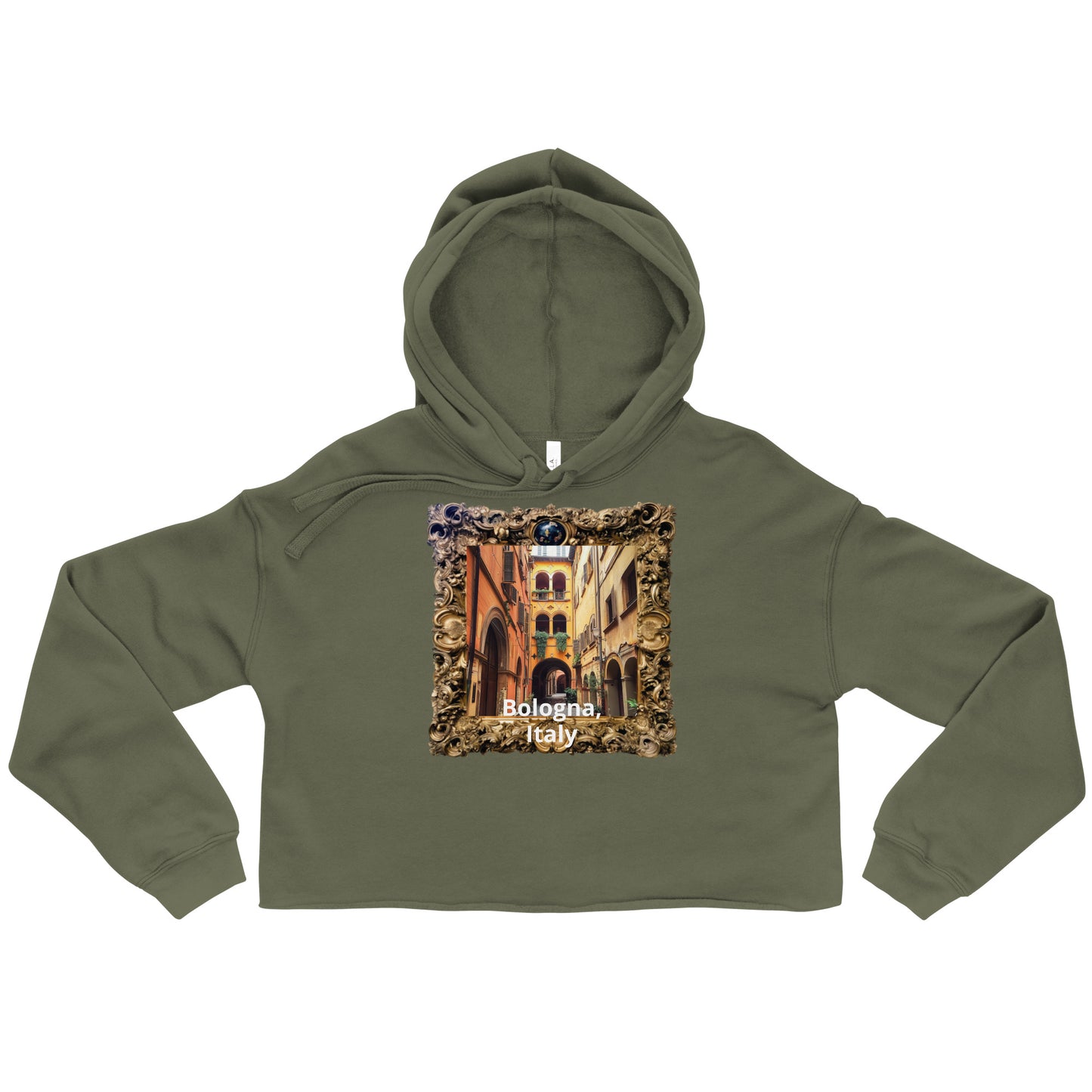 "Porticoes of Bologna, Italy" Crop Hoodie