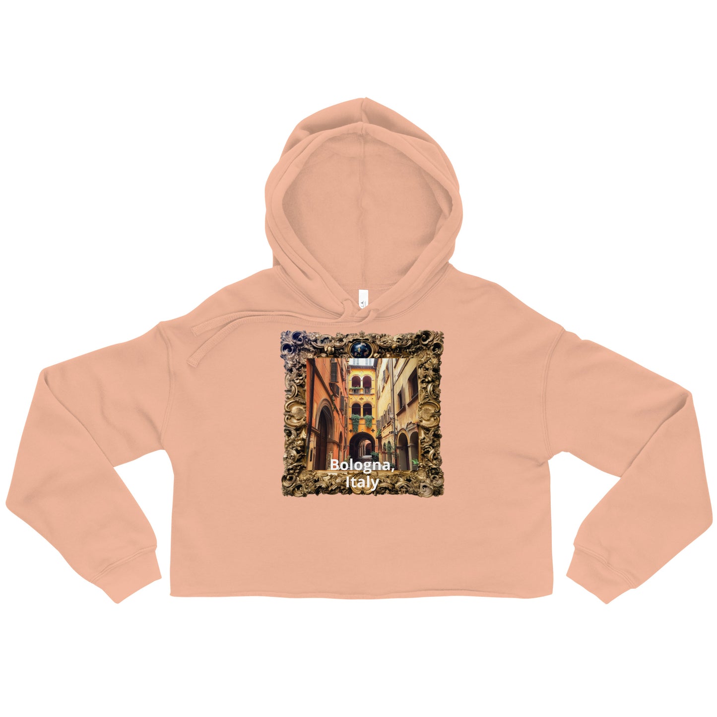 "Porticoes of Bologna, Italy" Crop Hoodie